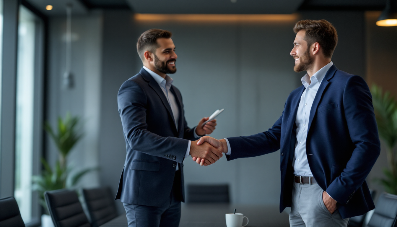 삼천당제약의 장기지속형 주사제 텀시트 계약 체결을 상징하는 비즈니스 파트너십 이미지