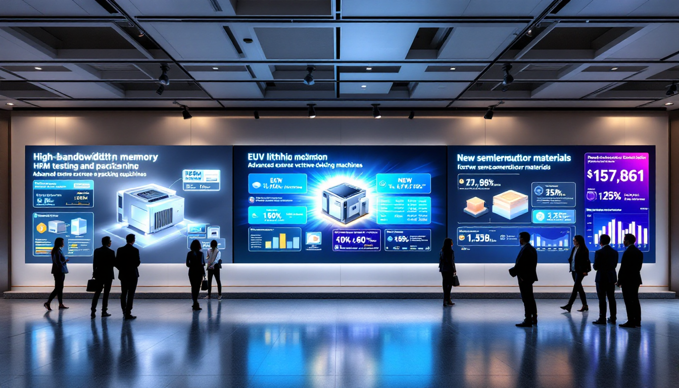 국내 반도체 소재 부품 장비 시장의 주요 섹션별 성장 기회를 표현한 이미지