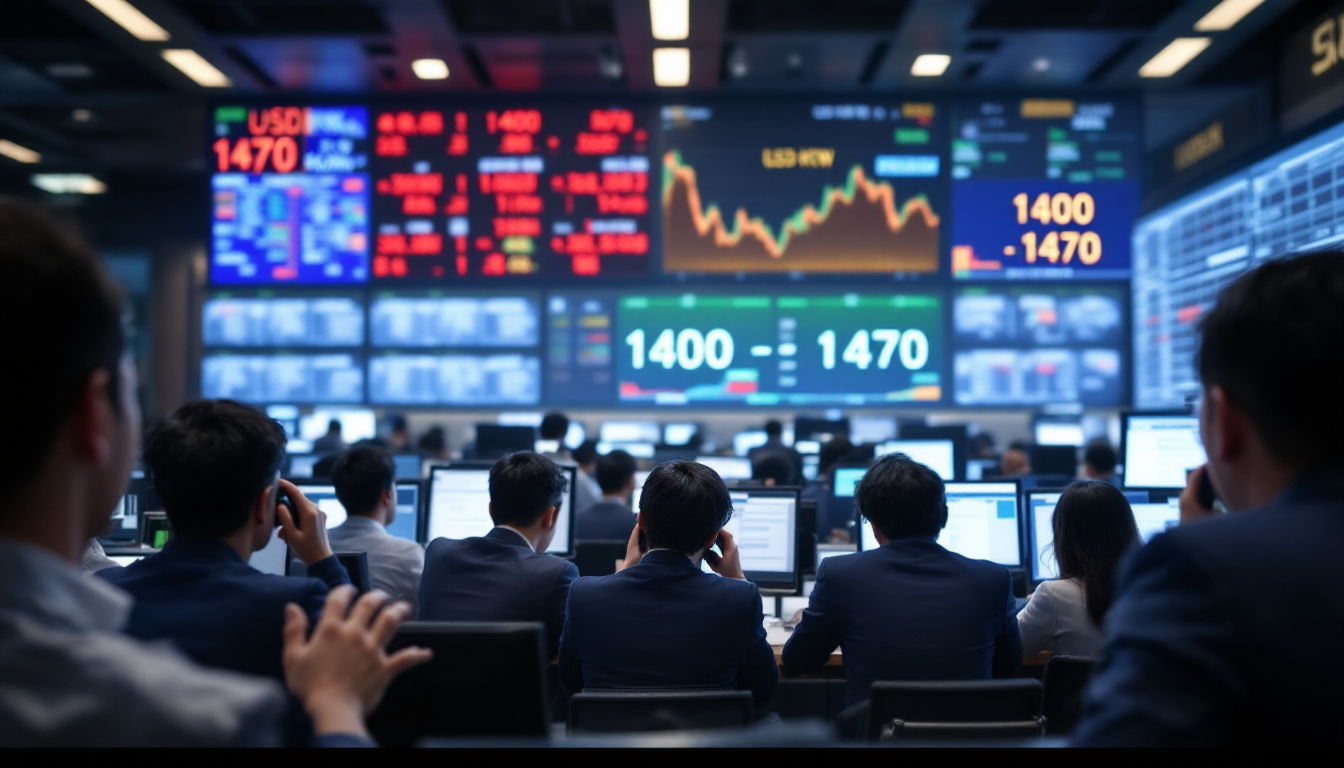 미국 셧다운으로 환율 변동성이 큰 외환 시장의 활발한 거래 현장 모습