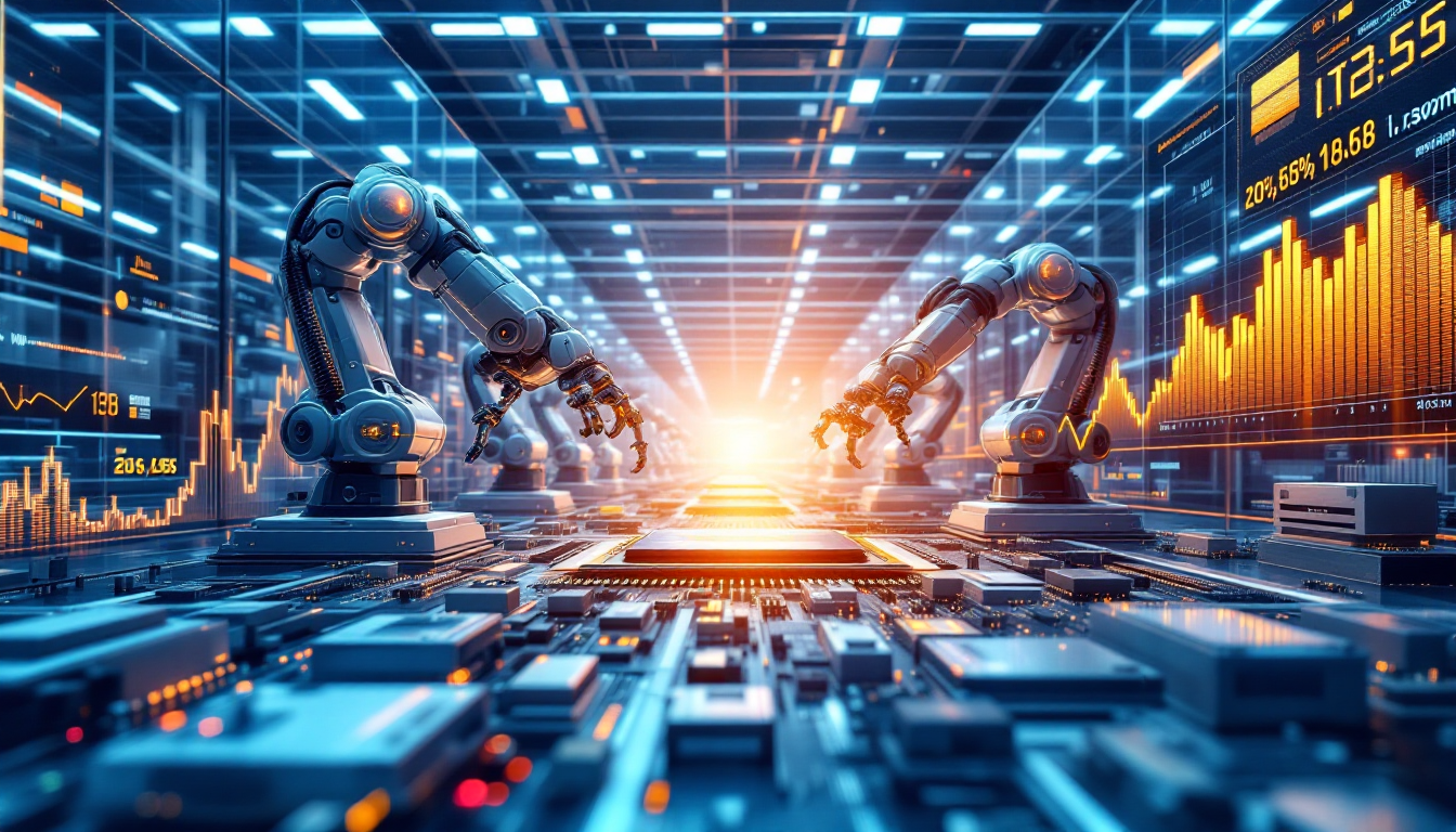 2026년 반도체 시장에서 AI와 투자 상승을 표현한 반도체 제조 시설 이미지