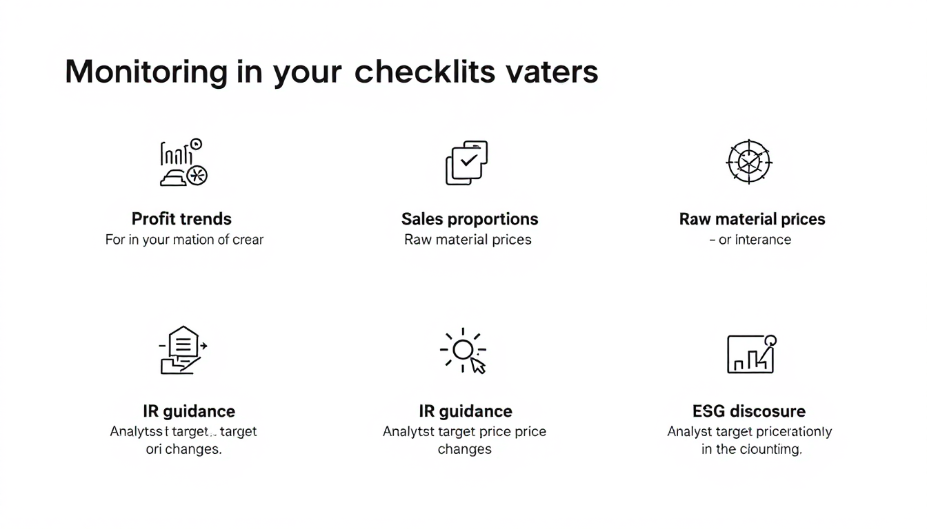 투자자가 모니터해야 할 6가지 주요 체크리스트를 시각화한 깔끔한 그래픽 이미지