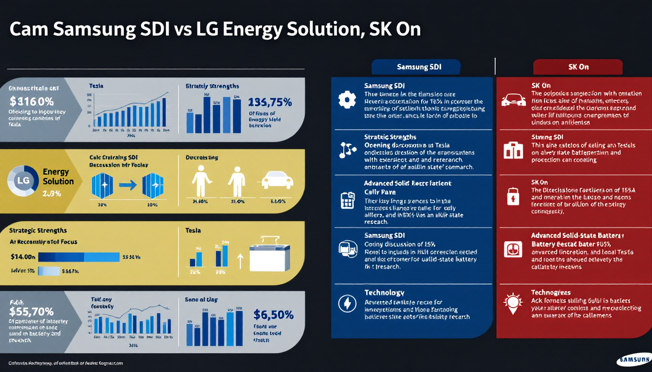 삼성SDI, LG에너지솔루션, SK온 비교와 삼성SDI의 차별점 이미지
