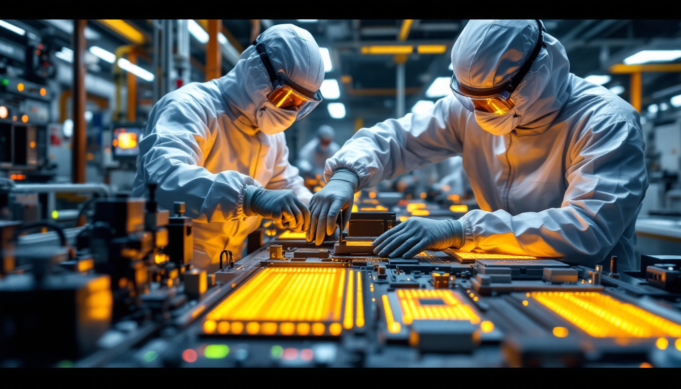 최첨단 메모리 반도체 개발을 위한 반도체 제조 시설과 엔지니어 모습