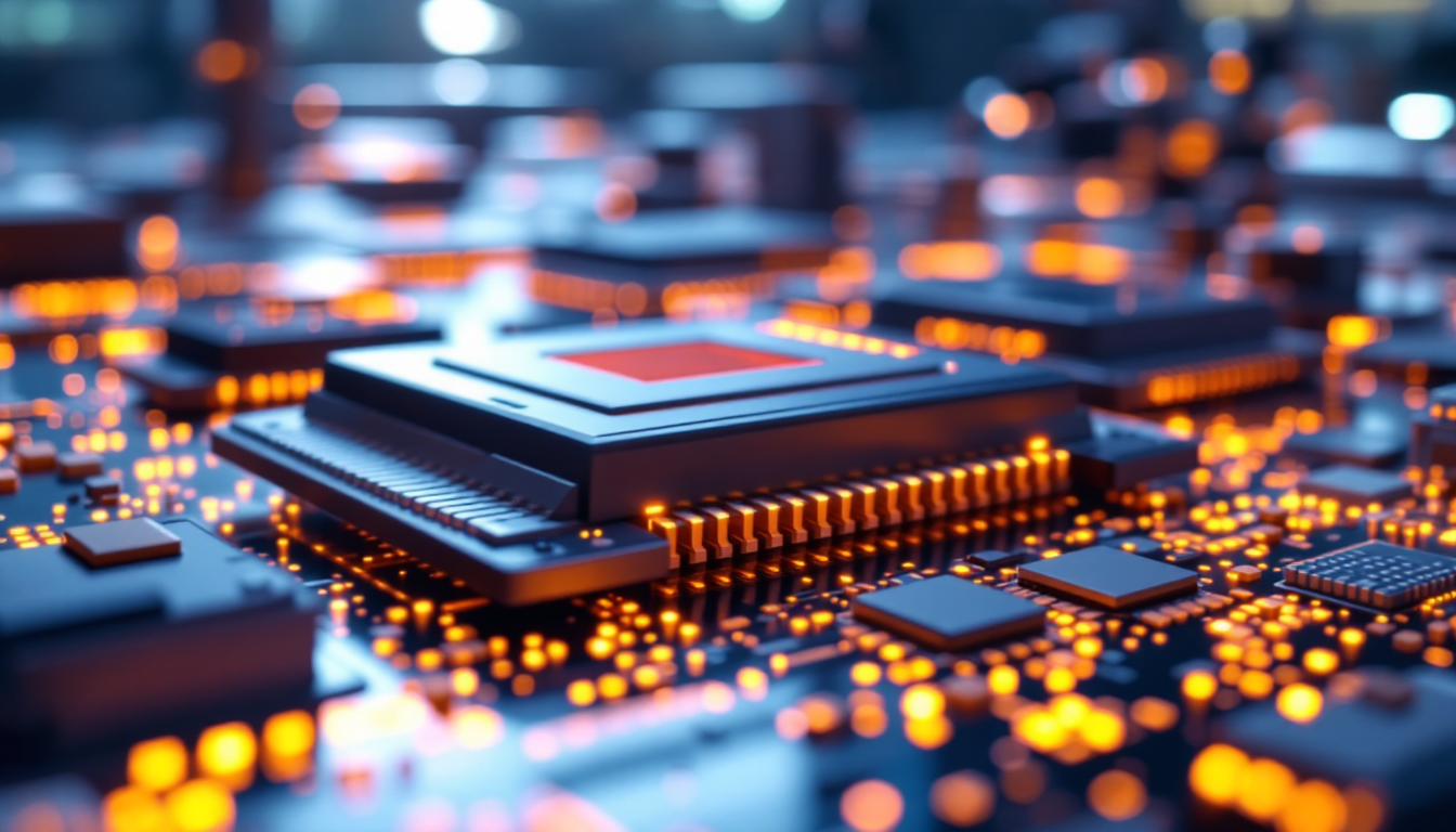 AI 반도체 HBM 밸류체인과 자율주행 부품을 상징하는 첨단 반도체 생산 라인과 자동차 전장 부품 이미지